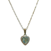 Aquamarine Heart Pave Sparkle Necklace